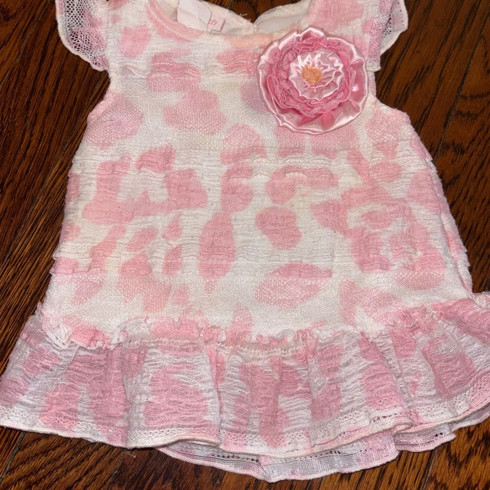 Vintage Cachcach Pink and White Baby Dress